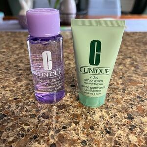 New travel size Clinique Makeup Remover and Green Scrub Cream Set